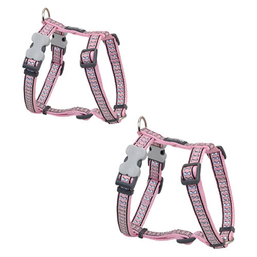 Harness with Reflective Bones (Pink)