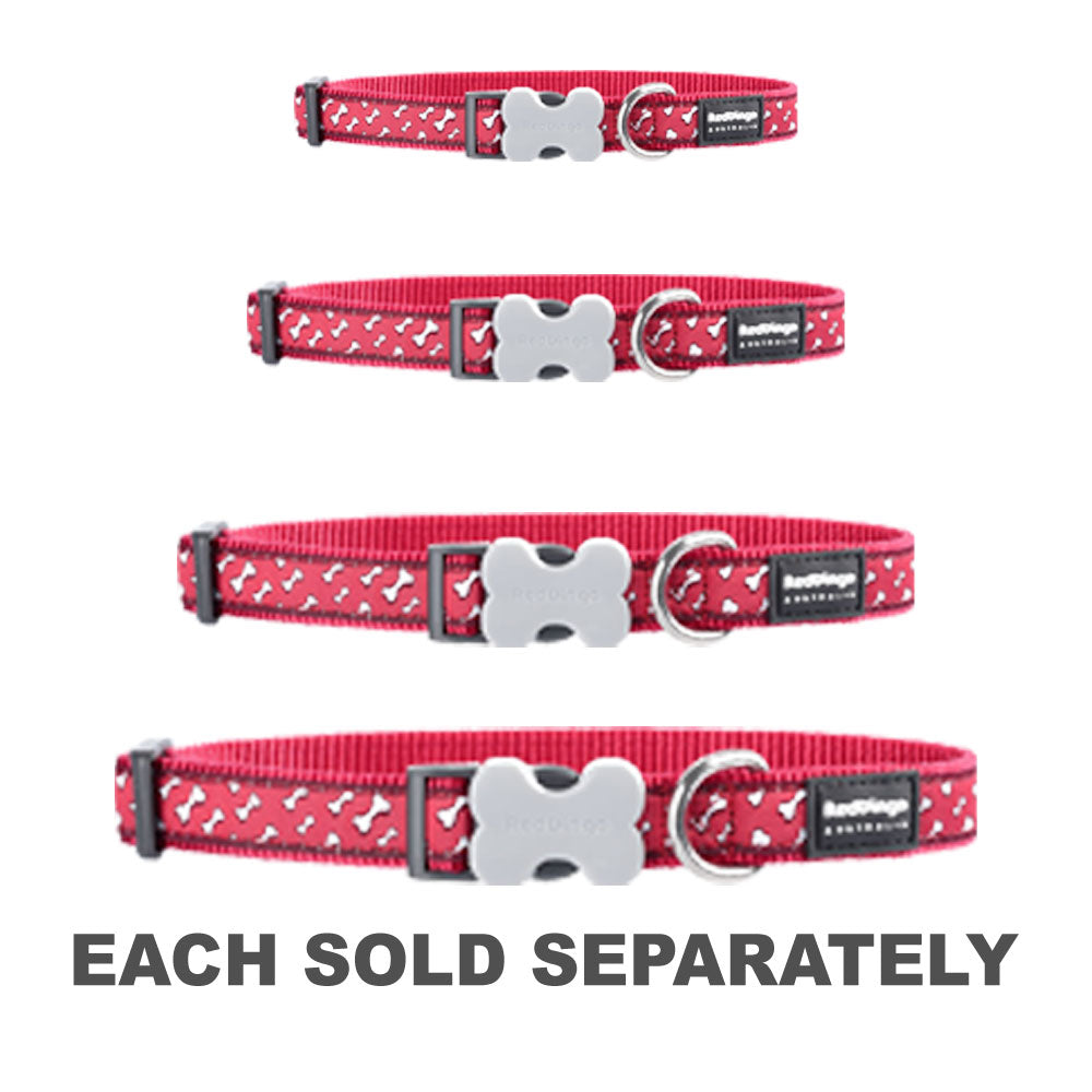 Dog Collar with Flying Bones (Red)