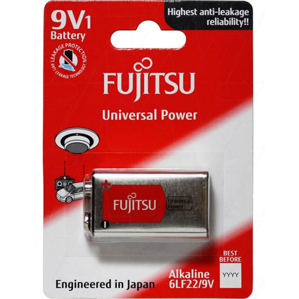Fujitsu 9v alkalisk universal power blisterpakning
