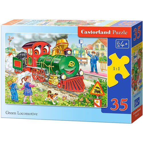 Castorland Green Locomotive Jigsaw Puzzle 35pcs