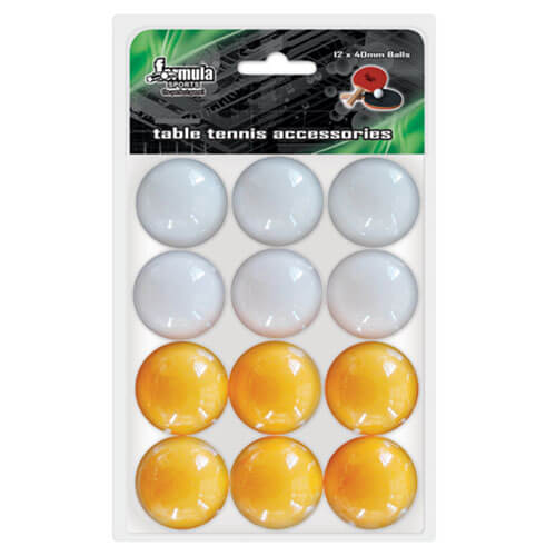 balles de Tennis de Table 1 Étoile Blanc/Orange (Paquet de 12)