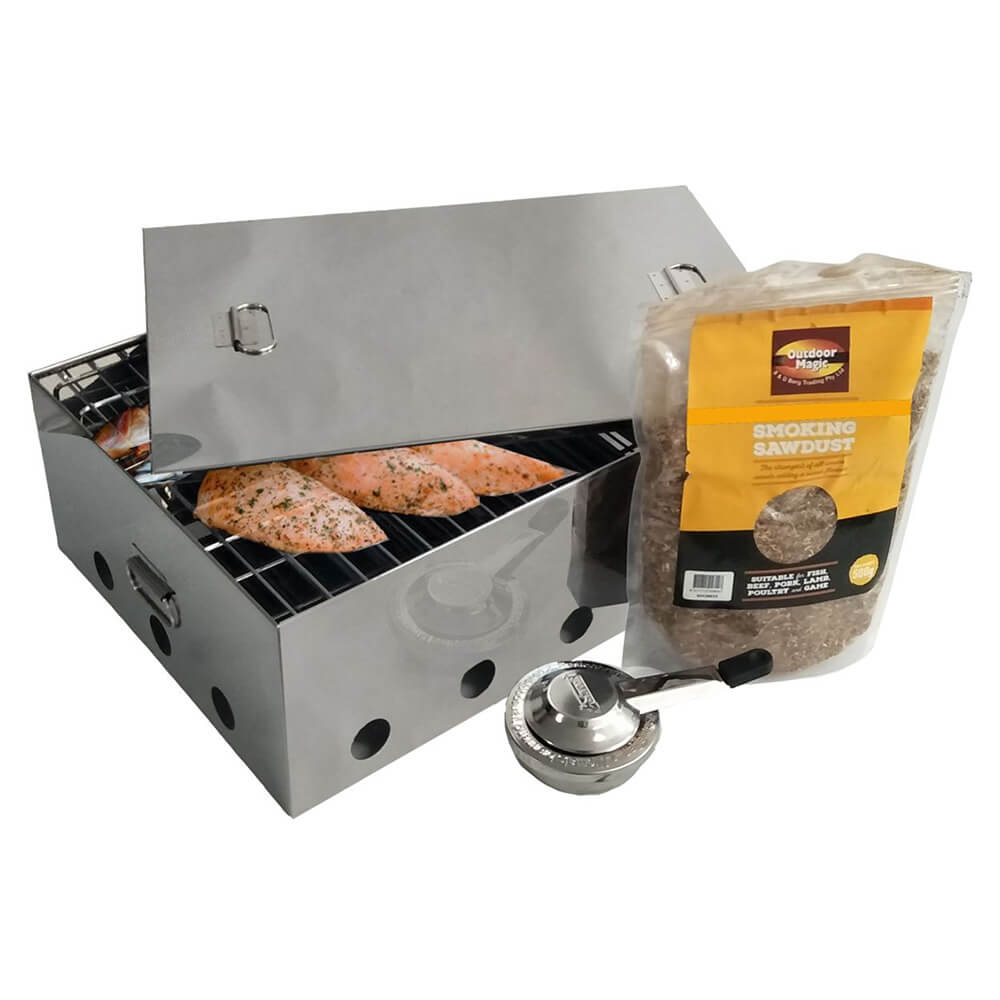 Outdoor Magic Stainless Steel BBQ Smoker Box 450x325x155mm H