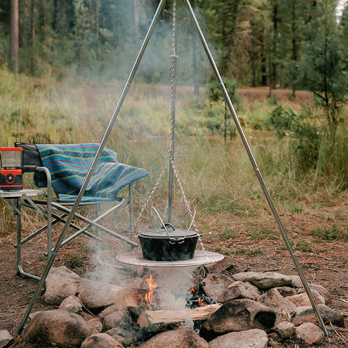 Campfire Cooking Dutch Oven Tripod and Lantern Hanger - China Dutch Oven  and Casserole price