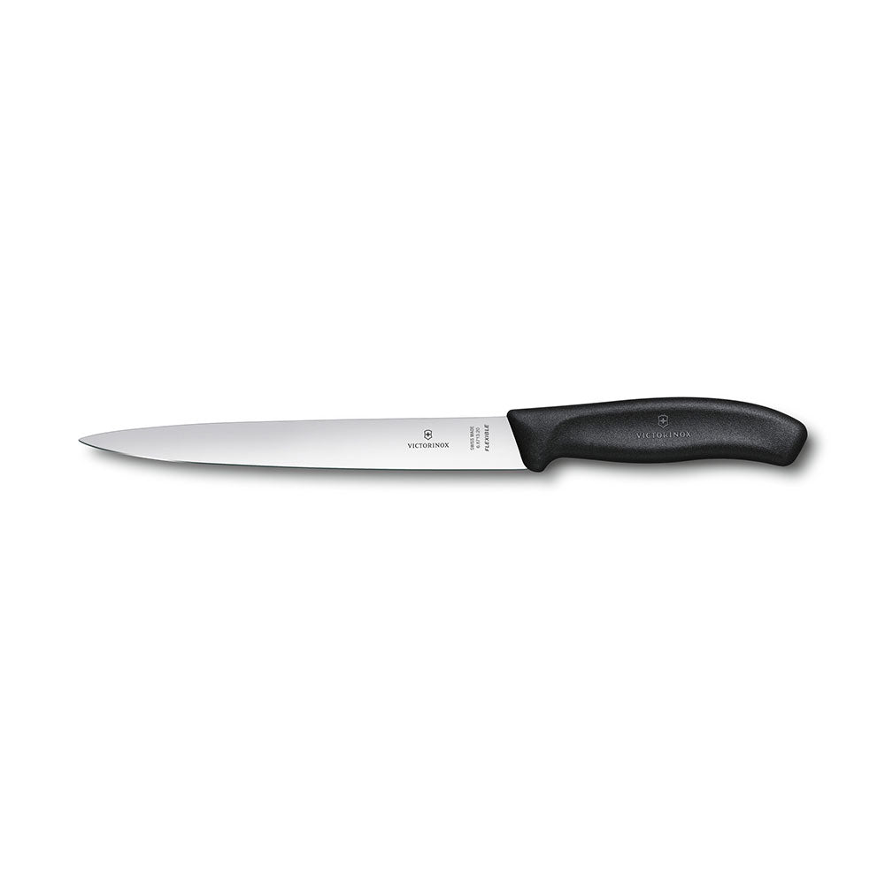 Filleting Knife Flexible Wide Blade Blister Black 20cm