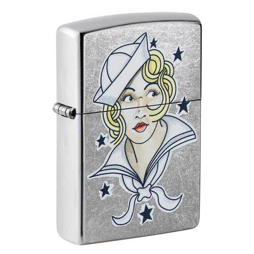 Zippo Sailor Girl Tattoo Design Lighter