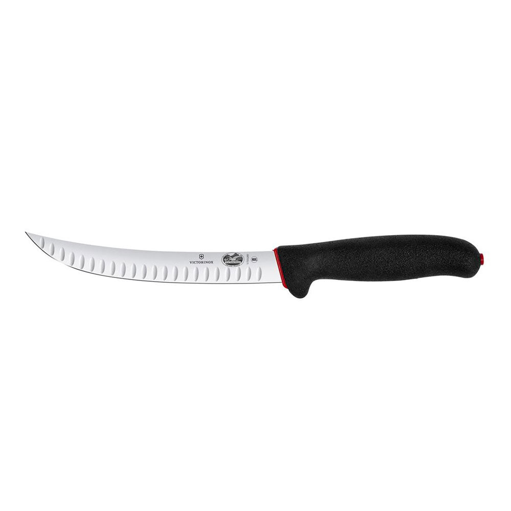 Fibrox Curved Narrow Blade Fluted Slaughter Knife 20cm