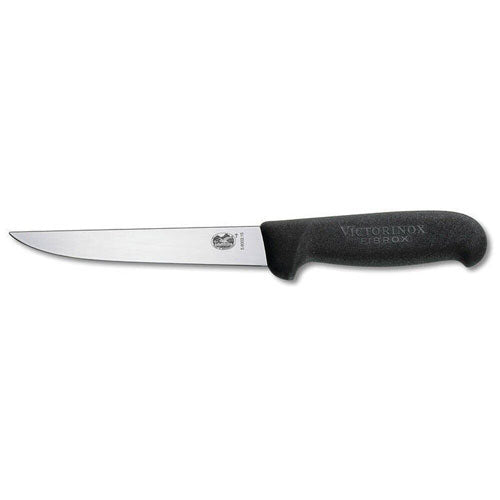Straight Wide Blade Fibrox Boning Knife (Black)