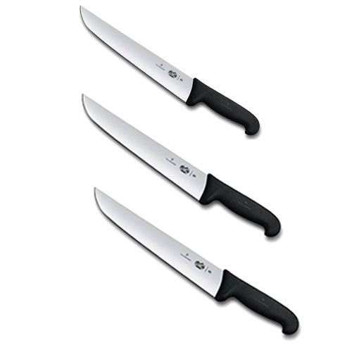 Straight Back Blade Butcher Knife w/ Fibrox (Black)