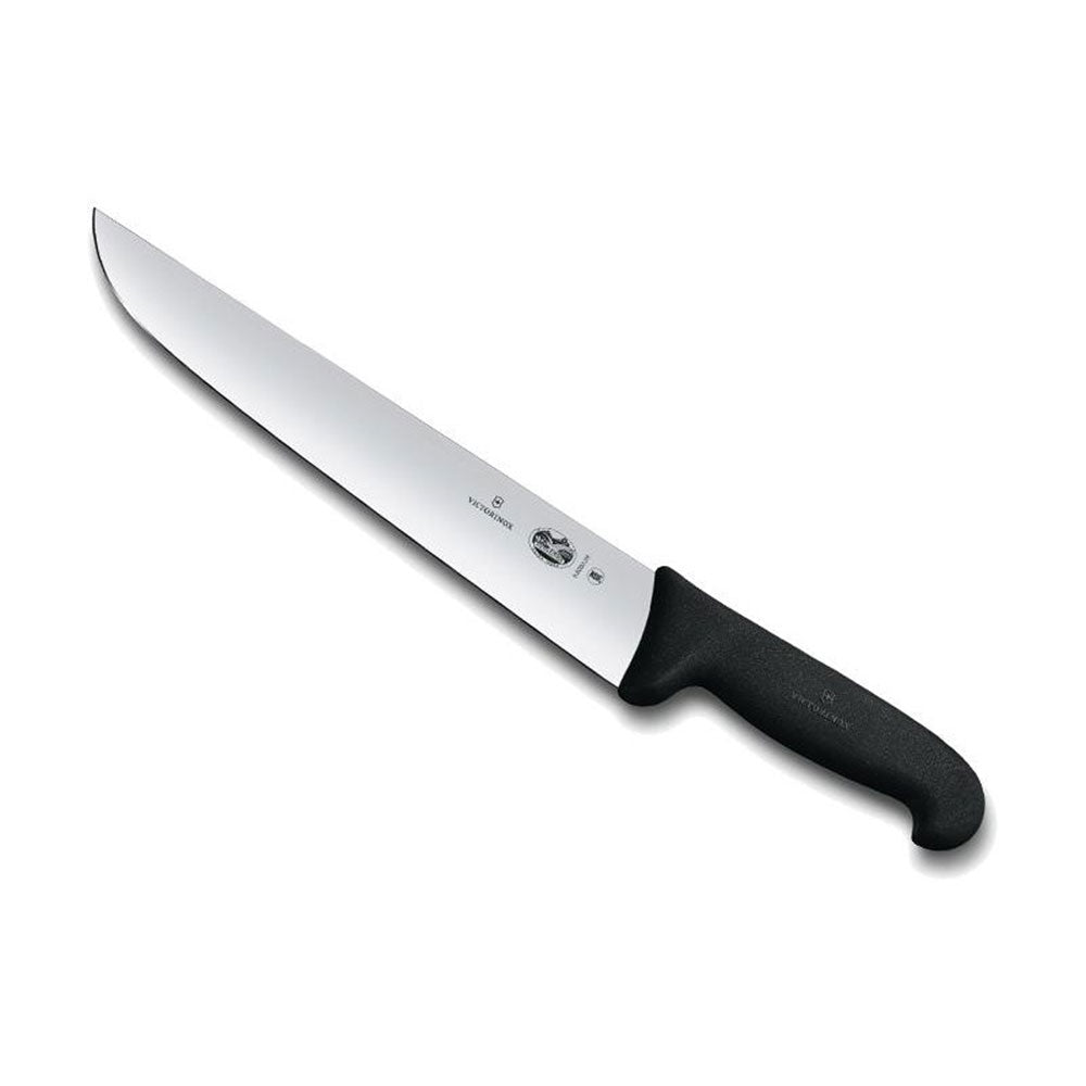 Straight Back Blade Butcher Knife w/ Fibrox (Black)