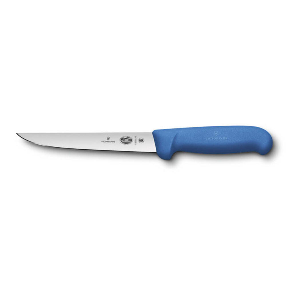 Straight Wide Blade Fibrox Boning Knife 15cm (Blue)