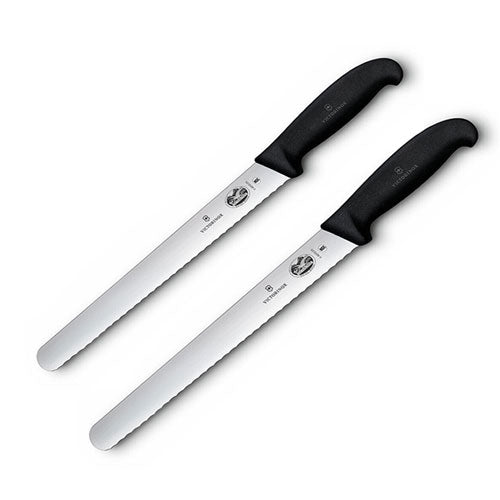 Serrated Slicing Knife w/ Fribrox Handle (Black)