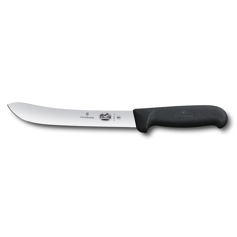 Heavy Stiff Blade Fibrox Butcher's Knife 18cm (Black)