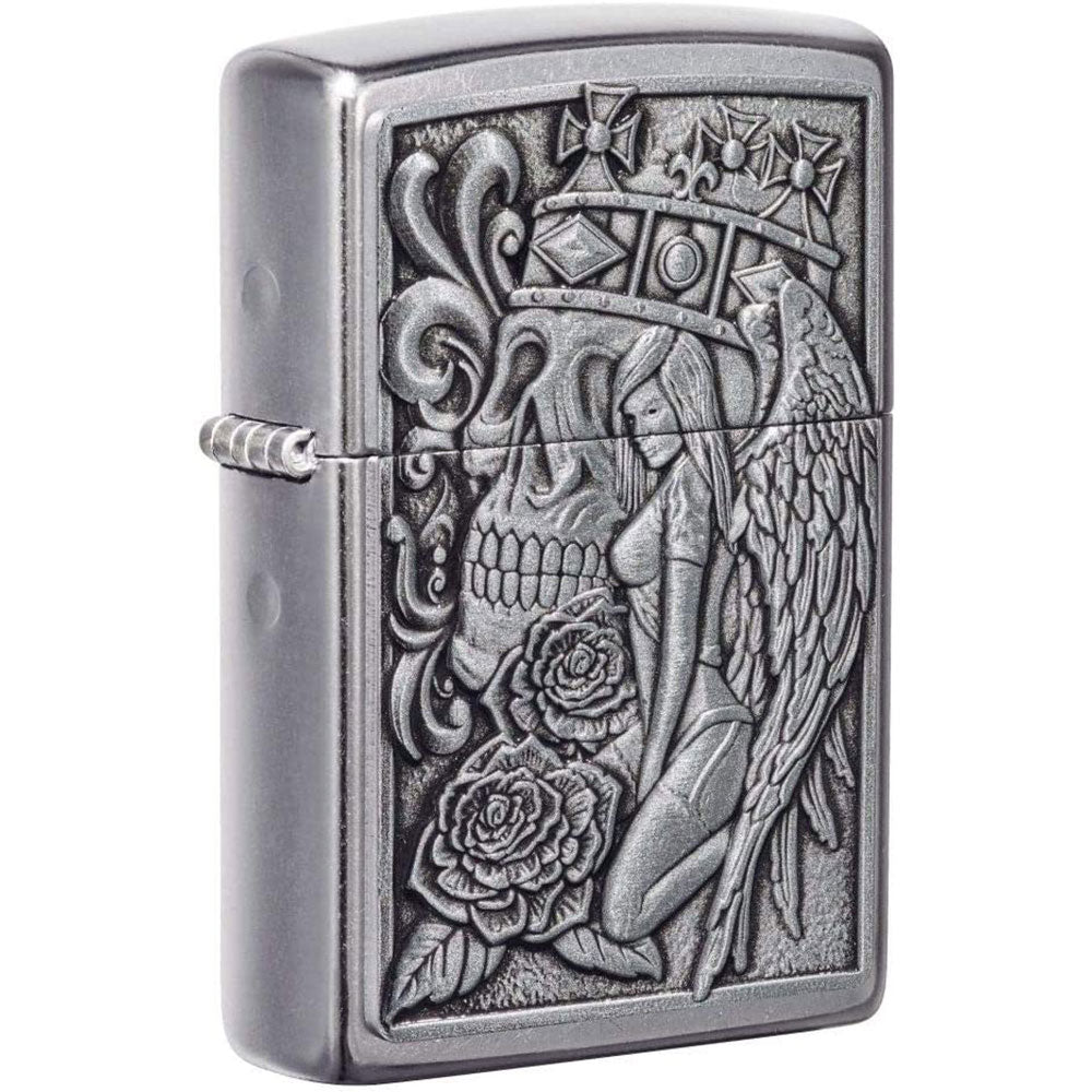 Zippo Skull and Angel Emblem Design Lighter