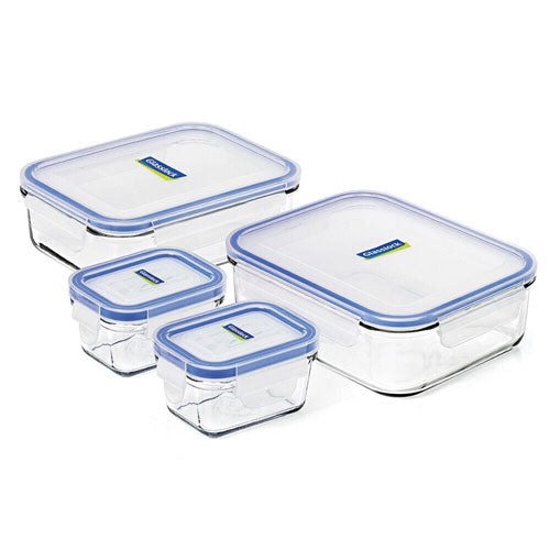 Glasslock Tempered Glass Food Container Set (Blue)