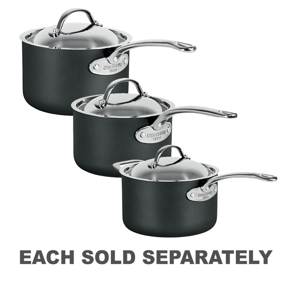 Chasseur Hard Anodised Saucepan with Lid