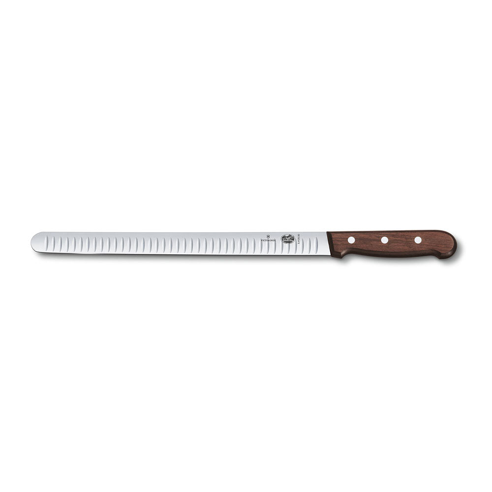 Fluted Edge & Round Blade Salmon Knife 30cm (Rosewood)