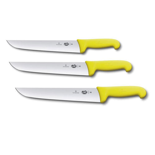 Straight Back Blade Butcher Knife w/ Fibrox (Yellow)