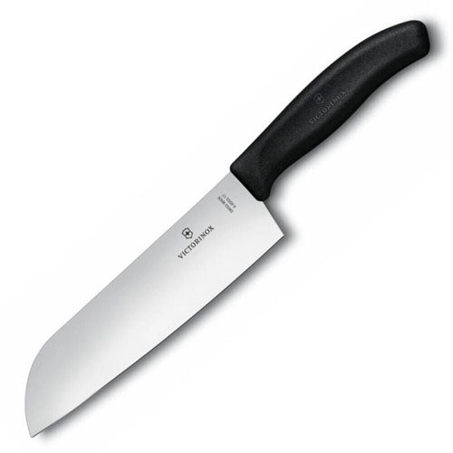 Classic Wide Blade Santoku Knife 17cm (Black)