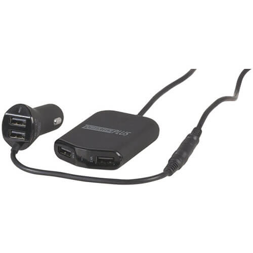 9.6A 4-Port USB Charger w/ Backseat Charger