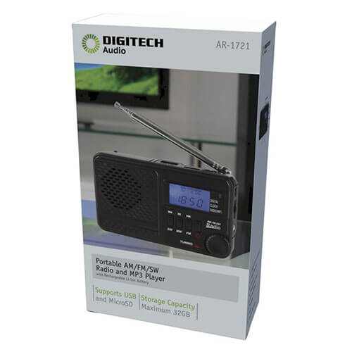 AM/FM/SW Rechargeable Radio w/ MP3
