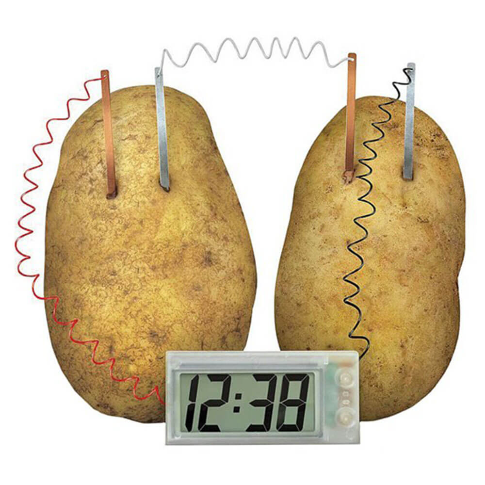 Kit educativo de reloj impulsado por patatas.