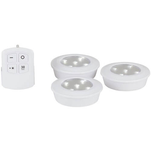 Remote Controlled LED Puck Light Triple Pack