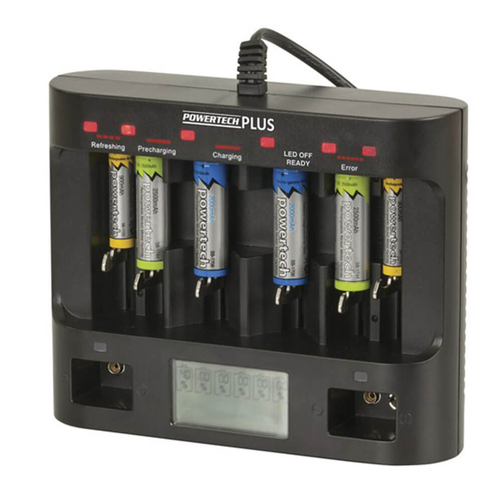 Universal Fast Charger w/ LCD & USB Outlet (Ni-MH or Ni-Cd)