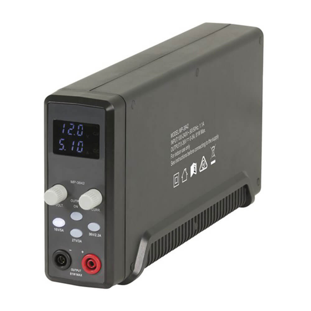 Slimline Lab Power Supply w/ LCD display (0-36VDC 0-5A 80W)