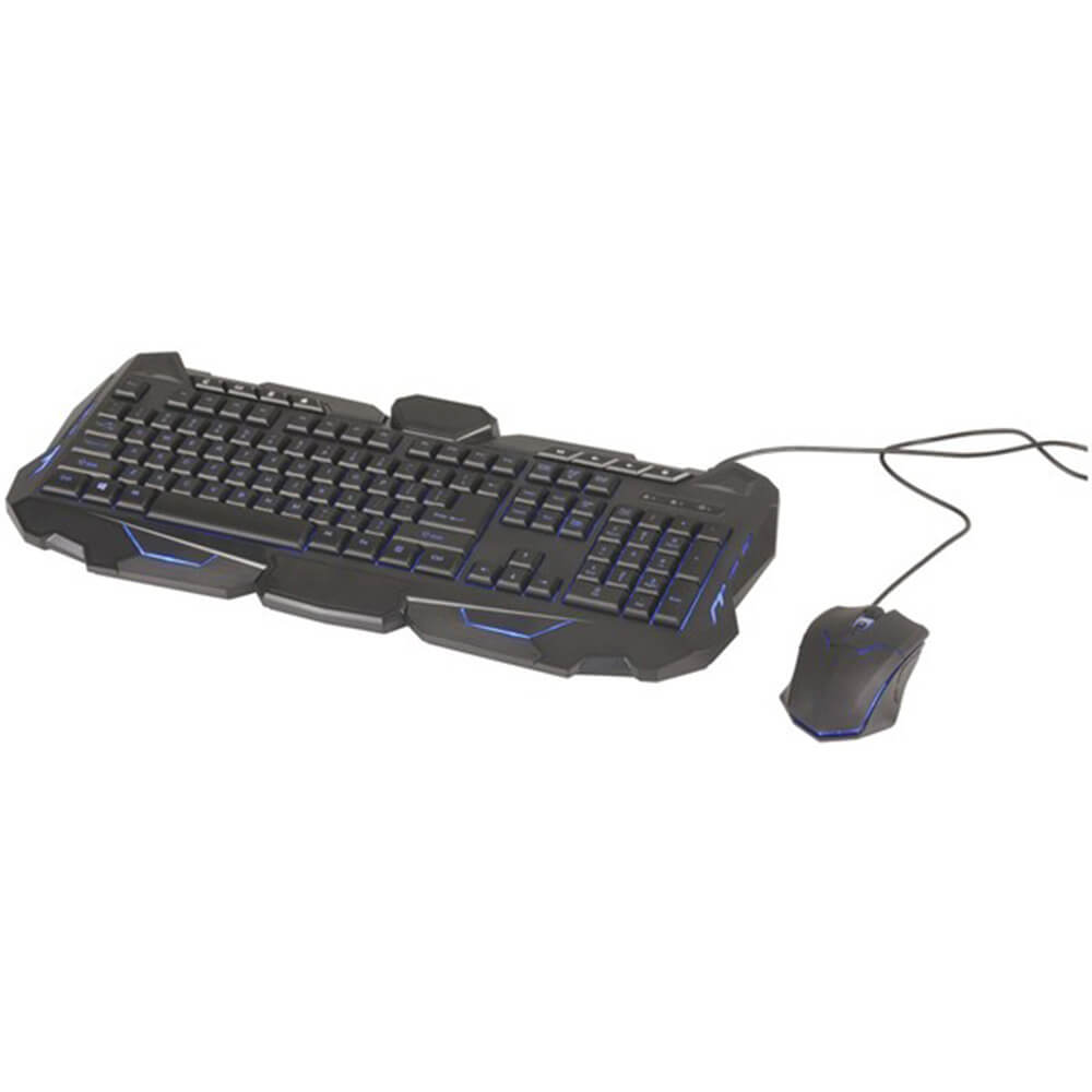 Gaming Keyboard and Mouse Set with Hotkeys