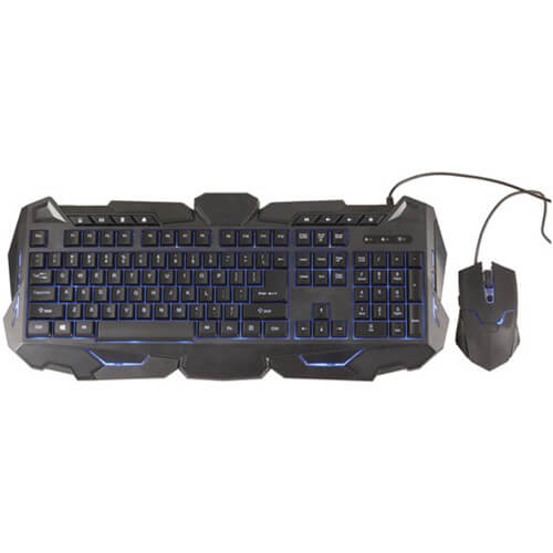 Gaming Keyboard and Mouse Set with Hotkeys