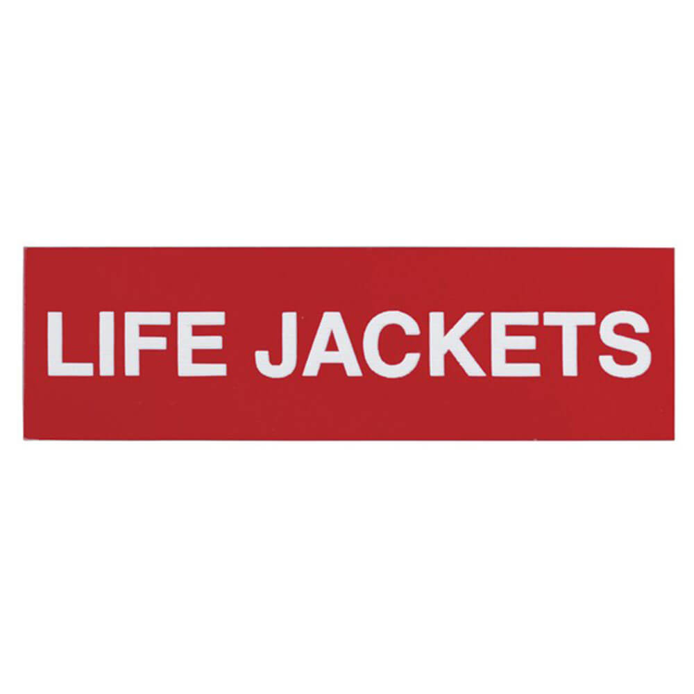 Adhesive Life Jackets Sticker Sign (100x30mm)