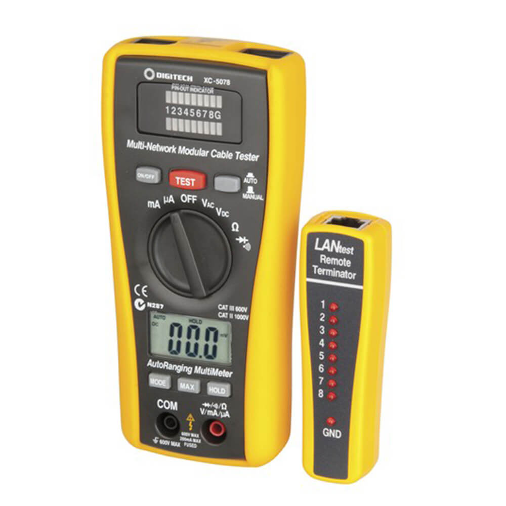2-in-1 Network Cable LAN Tester and Multimeter Digital