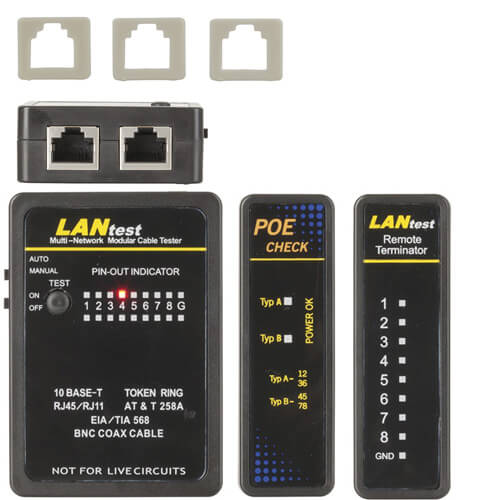 Mini Network Cable Tester with POE Finder