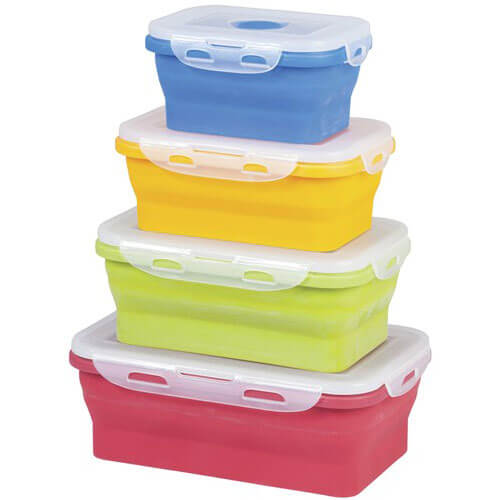 4 pcs. Set Collapsible Containers with Lid (400ml-1300ml)