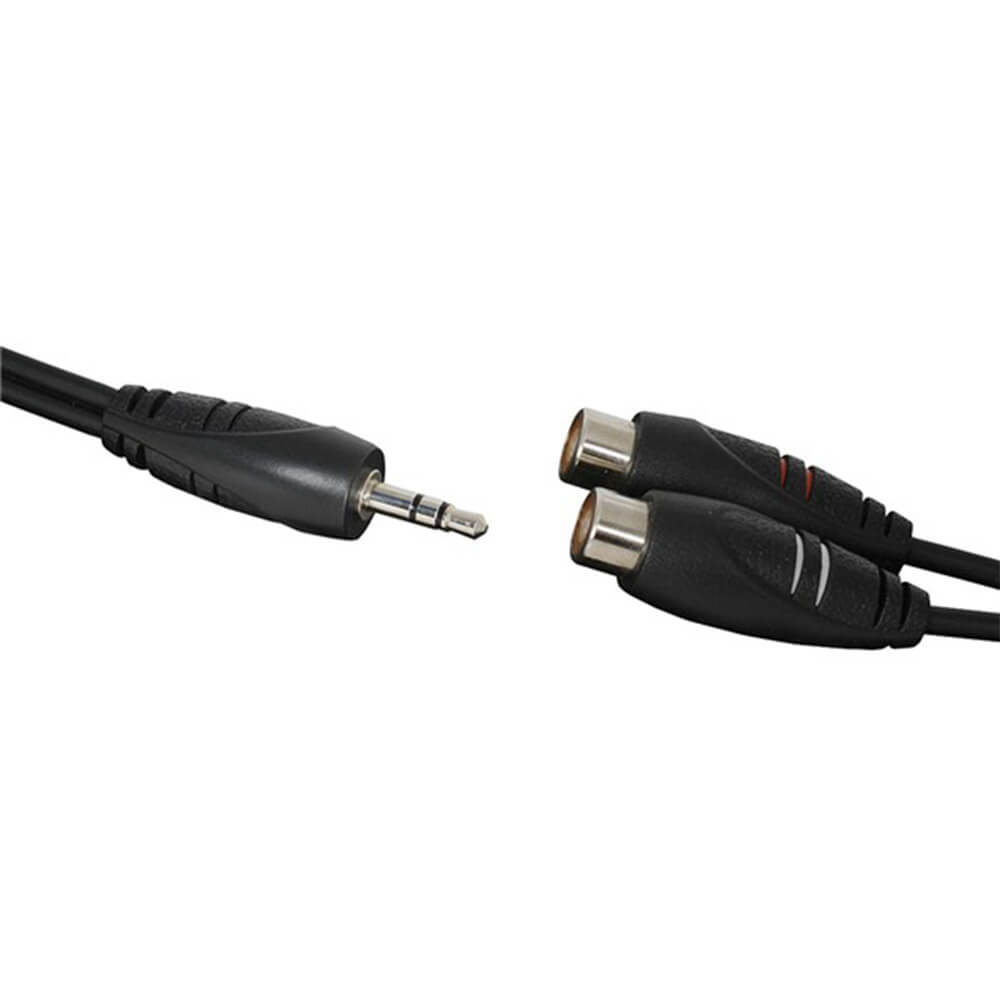 câble audio Jack stéréo 3,5 mm vers 2 x RCA femelle Skt (300 mm)