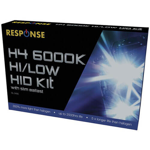 H4 Slim Ballast HID High & Low Auto Lights Kit (12V 6000K)