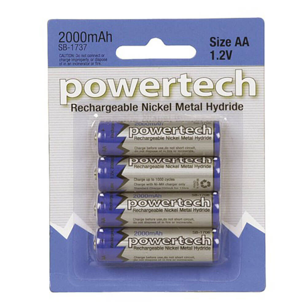 Powertech Battery Pack of 4 (1.2V AA 2000mAh Ni-MH)