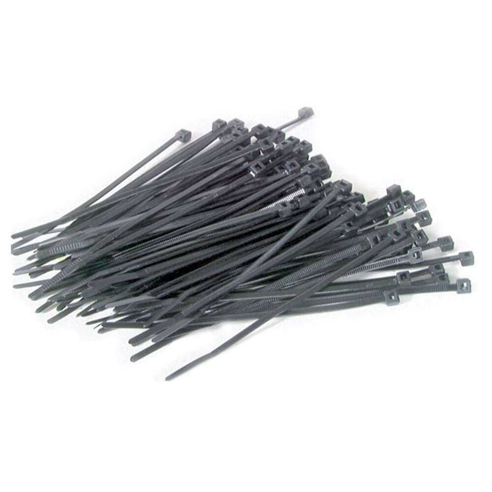 200x3.2mm Black Cable Tie 100 Pieces Pack