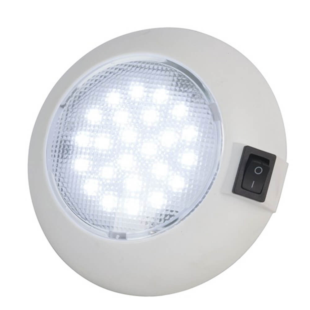 Dome Type LED Light and Switch (115mm White and Red)