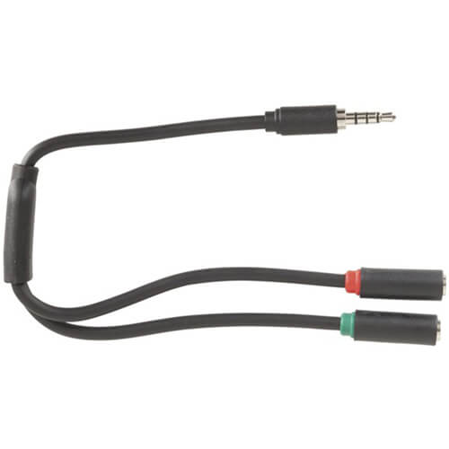 3.5mm 4 Pole Plug to 2 x 3.5mm Socket Cable Splitter 250mm