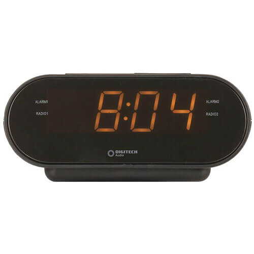 Reloj despertador LED compacto y portátil de 240 V con radio AM/FM