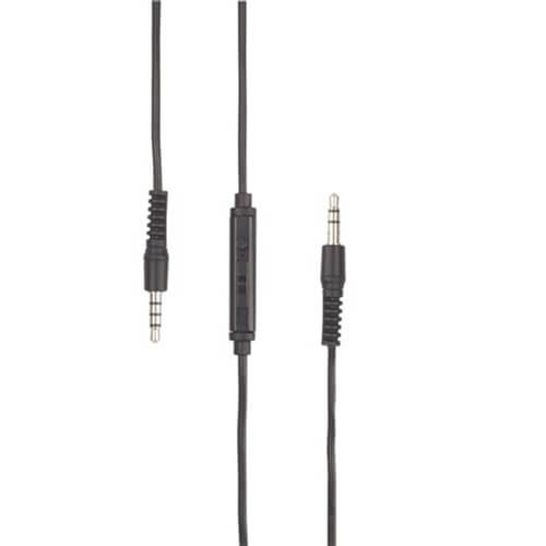 3.5mm Plug to Plug Cable with Mic and Volume Control (1m)