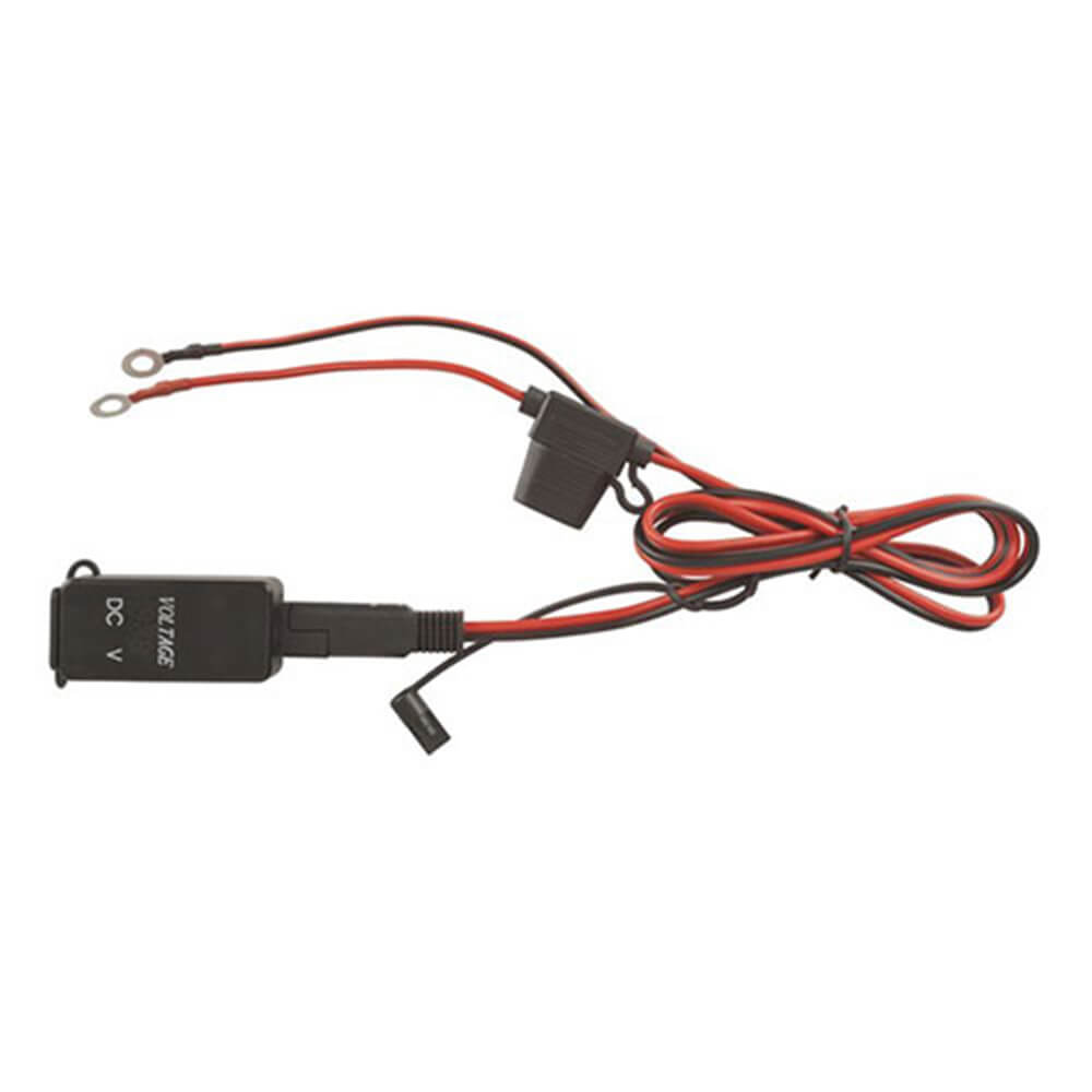 電圧表示付きデュアル USB ポート充電器 (12/24VDC)