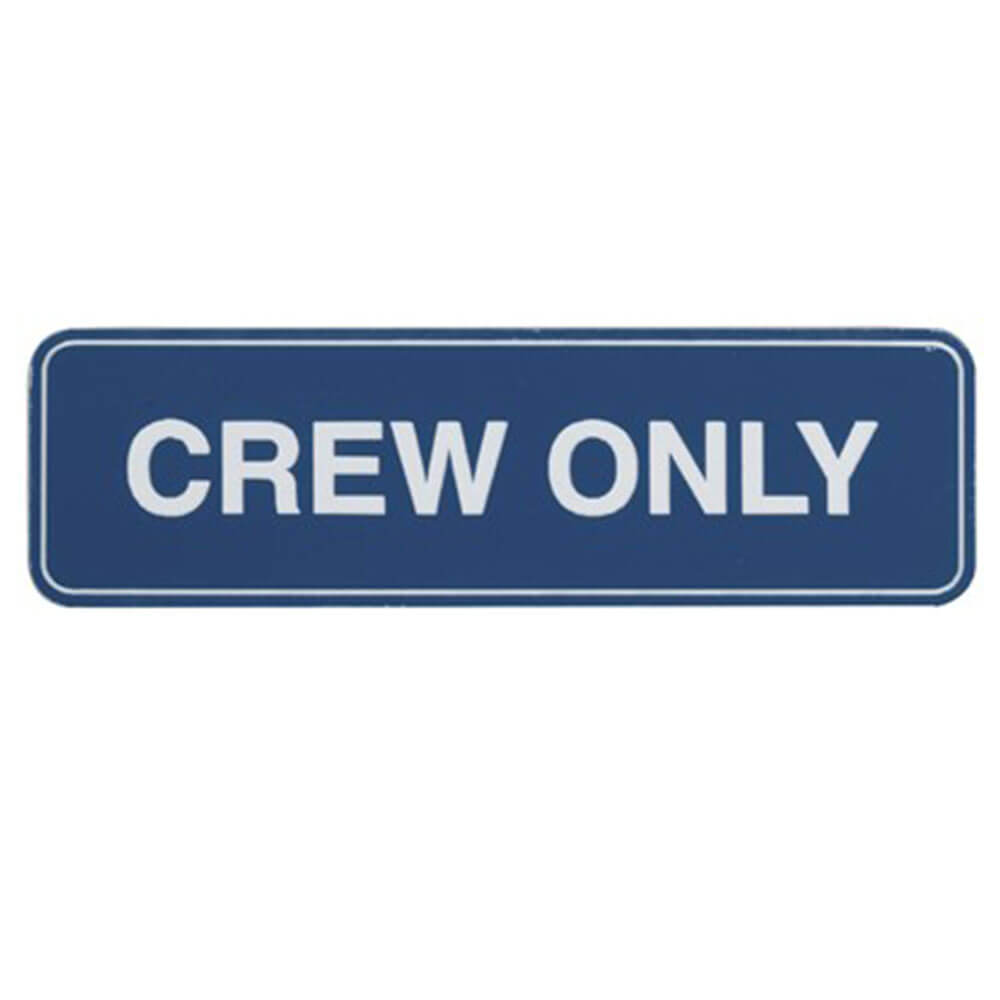 Adhesive Crew Only Sticker Sign with Border (100x30mm)