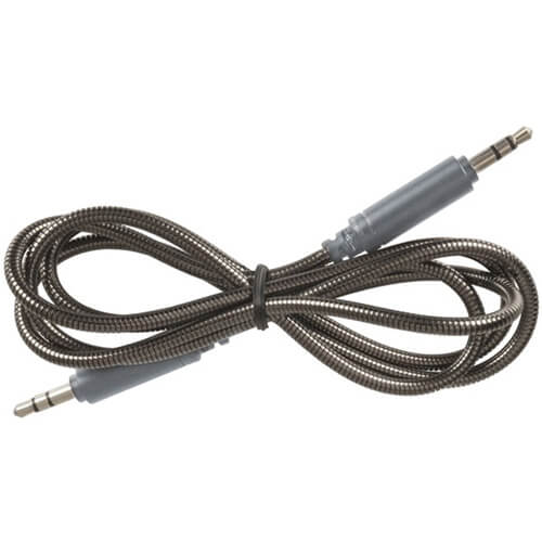 câble audio blindé inoxydable stéréo 3,5 mm (1 m)
