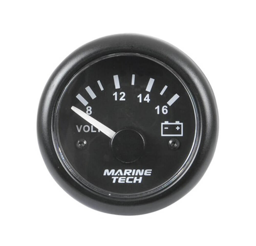 Battery Volt Meter Indicator Analogue (8-16V Black)