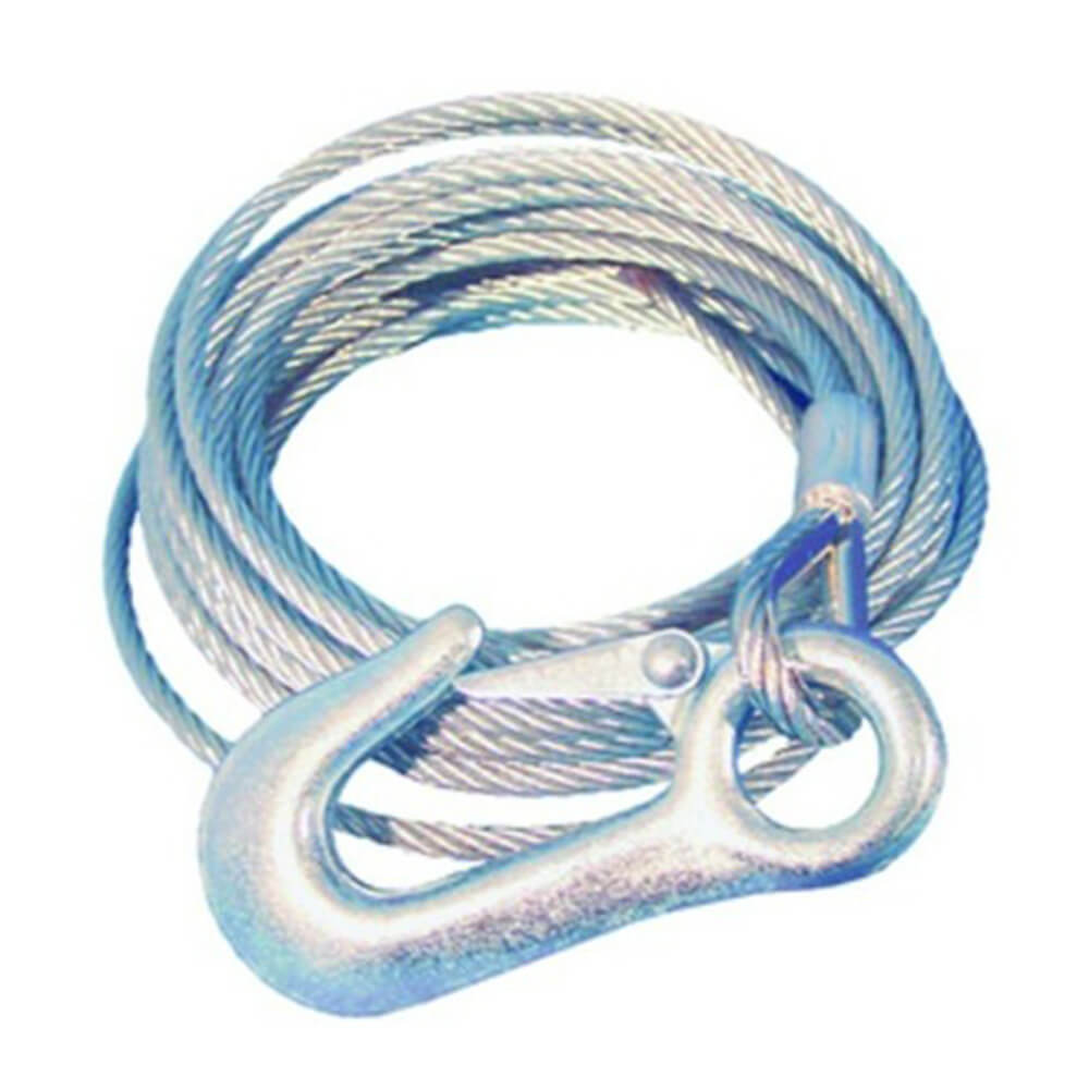 Steel Winch Cable with Snaphook (6mm x 7.6m)