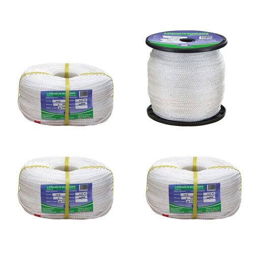 Standard Silver White Rope 100m Roll