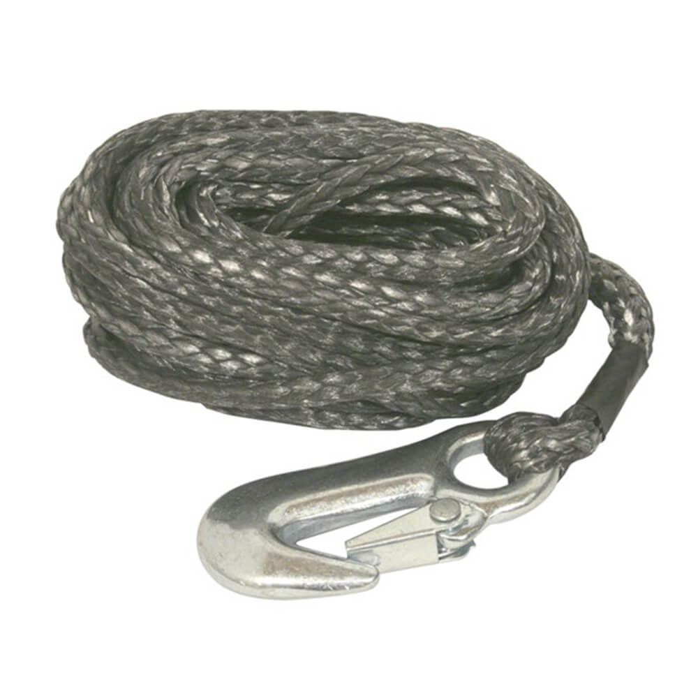 Synthetic Winch Rope with Snap Hook (7mm x 7m)