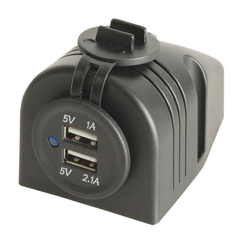 Convertitore per montaggio superficiale su pannello con doppia porta USB (5 V 1a/2.1a)
